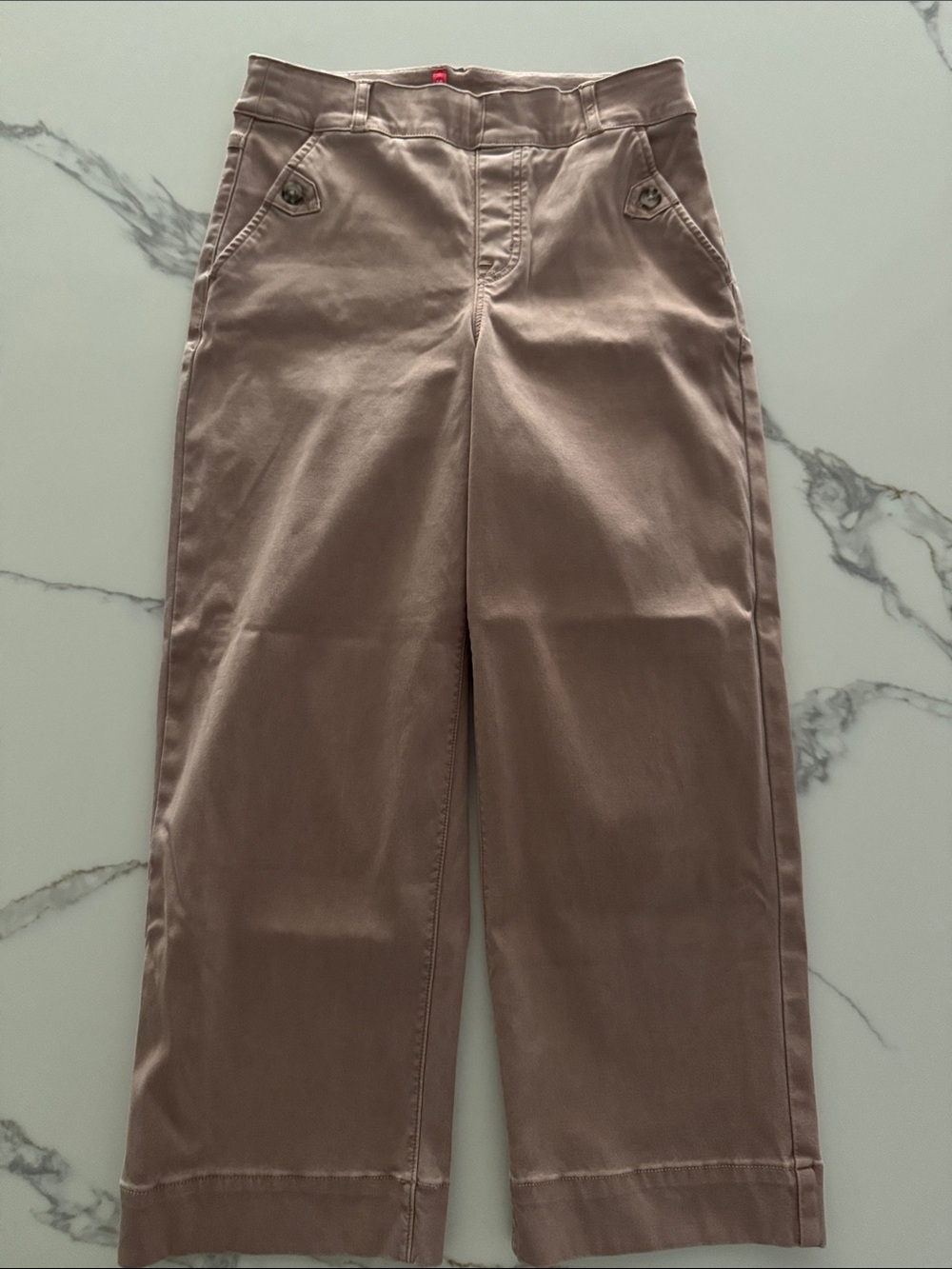 Stretch Twill Cropped Wide Leg Pants